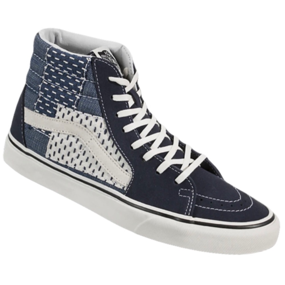 NWT Vans SK8-HI 6 Blue Patchwork Lace-Up Sneakers - Picture 3 of 7